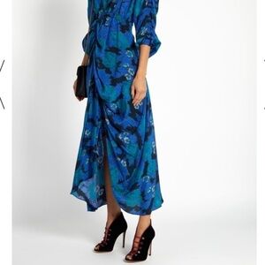 GIANVITO ROSSI Imperia bi-colour velvet ankle boot Marine Corp dress blue sz 7